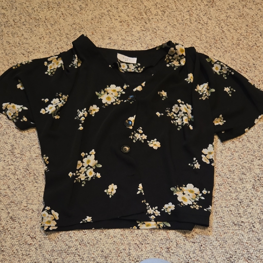 Elodie Black Floral Blouse